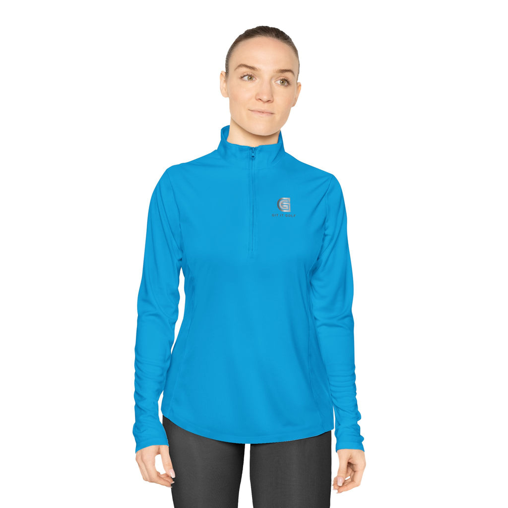 Ladies Quarter-Zip Pullover — Golf Performance Half-Zip with 'Git It Golf' Logo