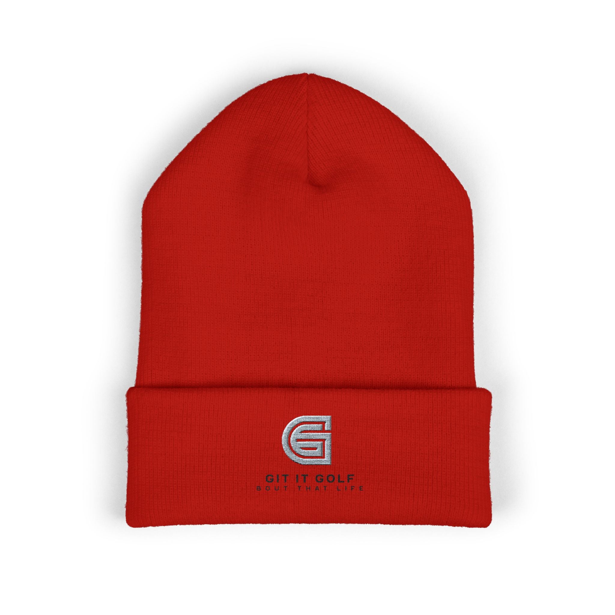 Golf Embroidered Cuffed Beanie — "Git It Golf" Logo Winter Hat
