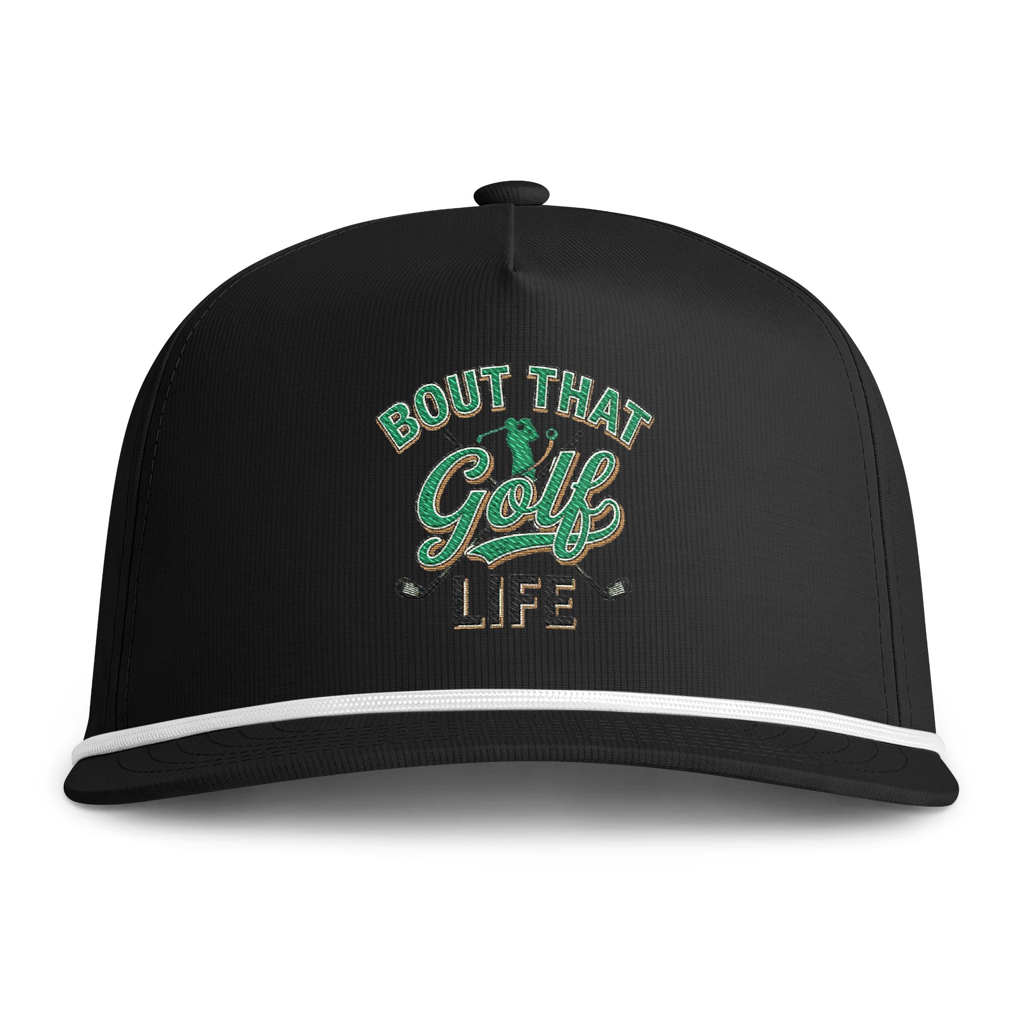 Golf Life Rope Cap — "Bout That Golf Life" Embroidered Sunwashed Hat