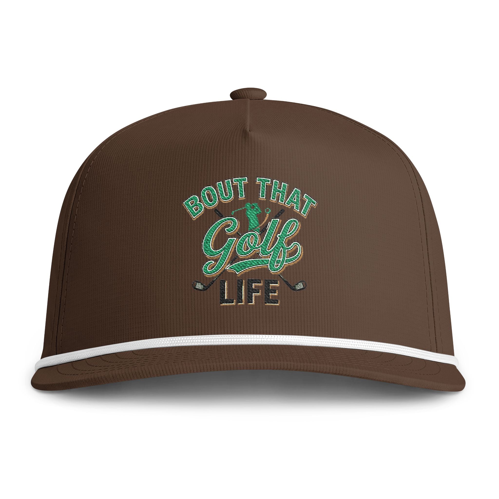 Golf Life Rope Cap — "Bout That Golf Life" Embroidered Sunwashed Hat