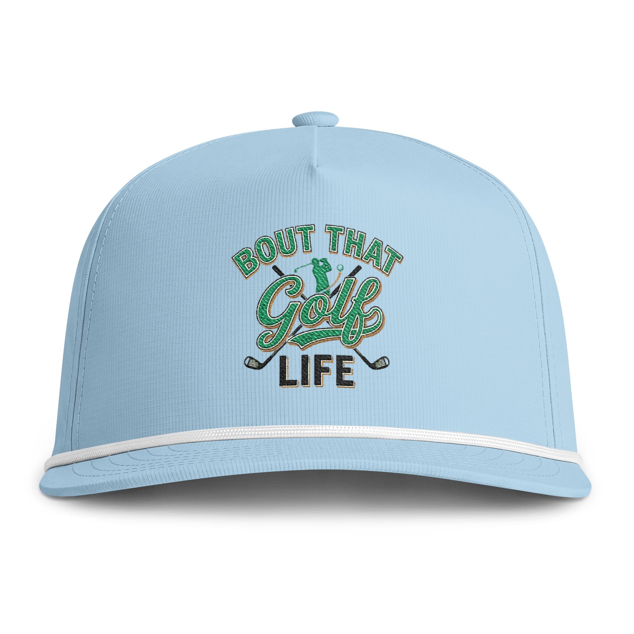 Golf Life Rope Cap — "Bout That Golf Life" Embroidered Sunwashed Hat