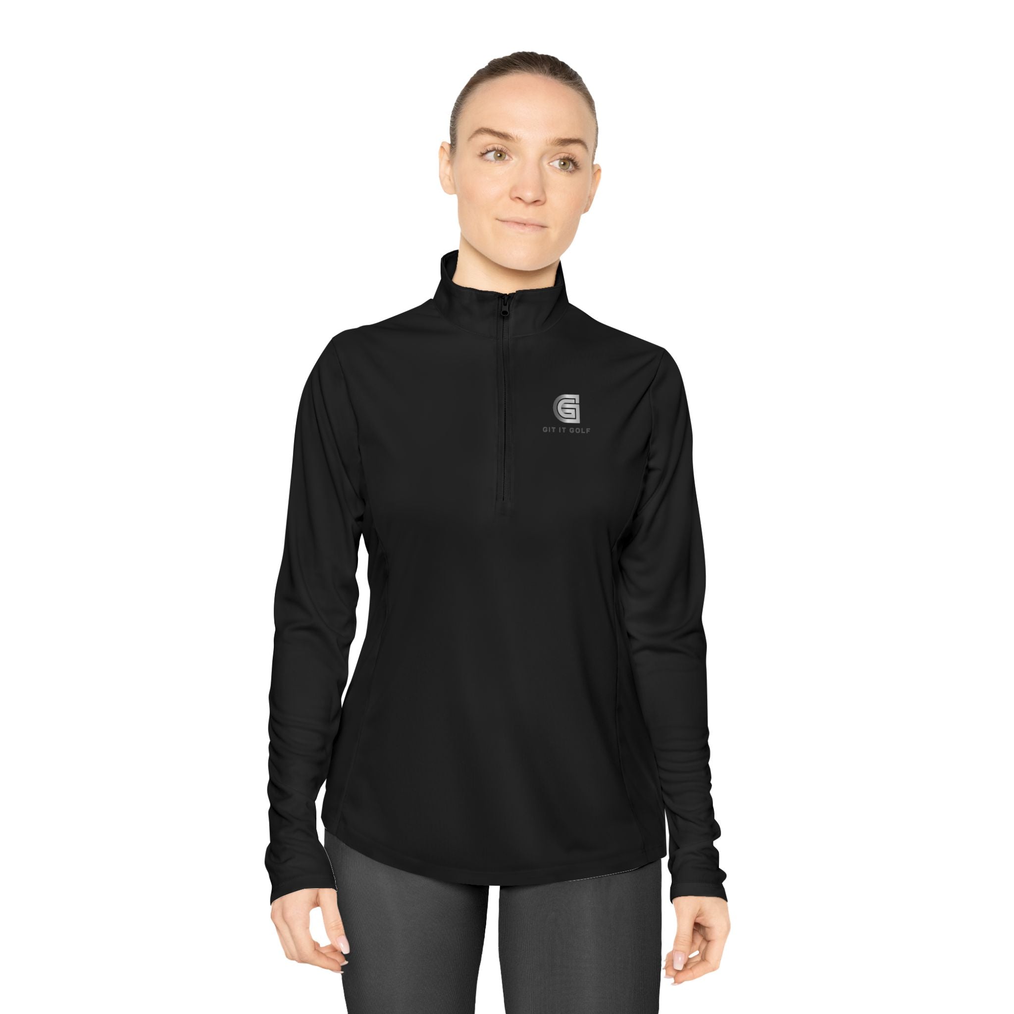 Ladies Quarter-Zip Pullover — Golf Performance Half-Zip with 'Git It Golf' Logo