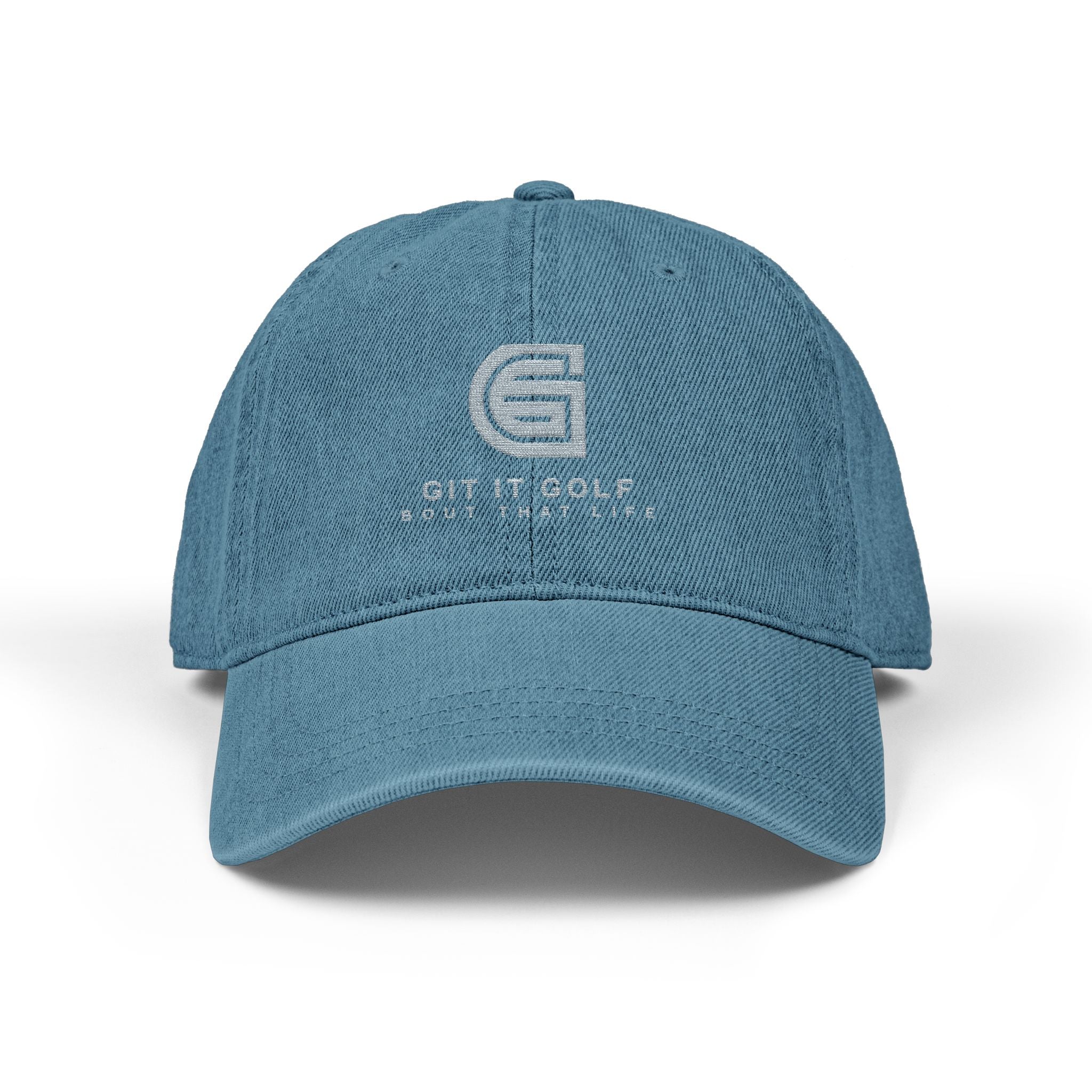 Golf Embroidered Denim Hat | Casual Outdoor Accessory | Gift for Golf Lovers, Sports Cap, Summer Hat, Adjustable Fit, Great for Events