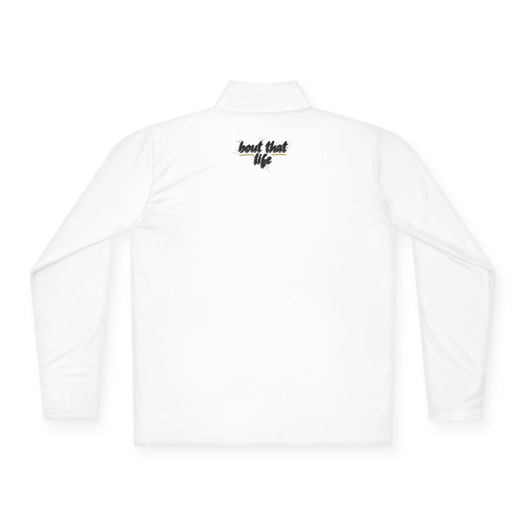 Quarter-Zip Pullover — "Good Vibes Only" Minimal Logo Pullover