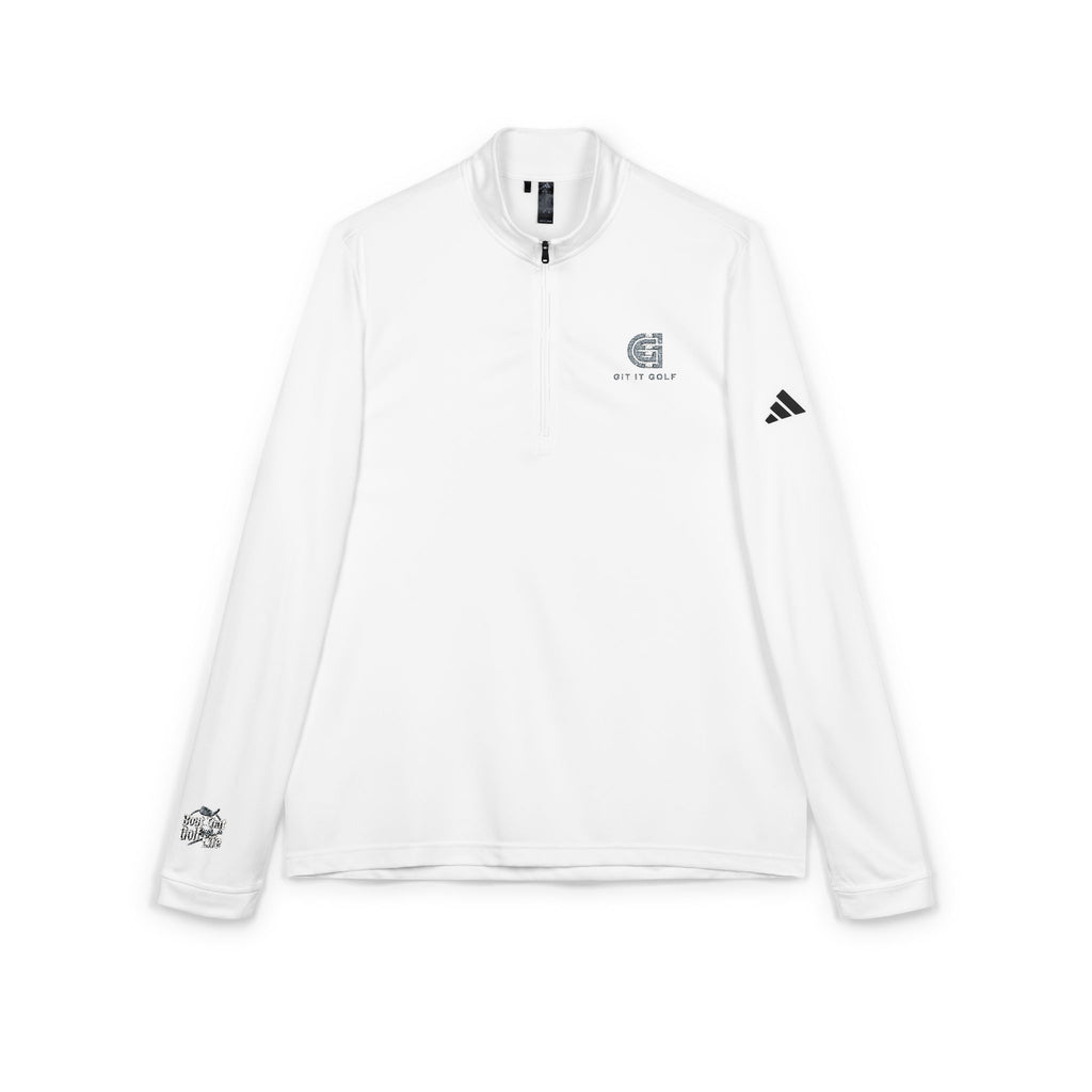 Embroidered Quarter‑Zip Pullover