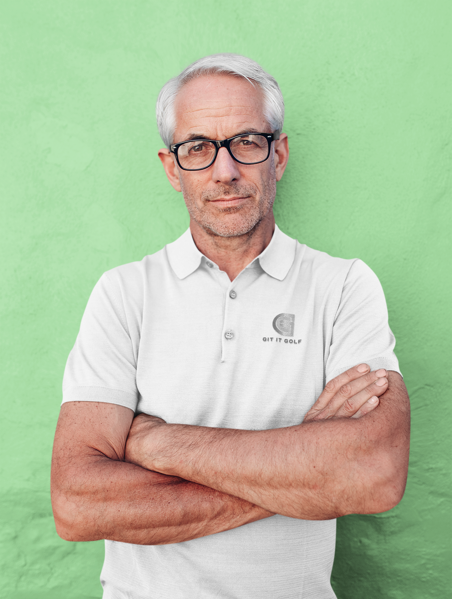 White Mercer+Mettle Men's Stretch Jersey Polo — Minimal Chest Logo Golf Shirt