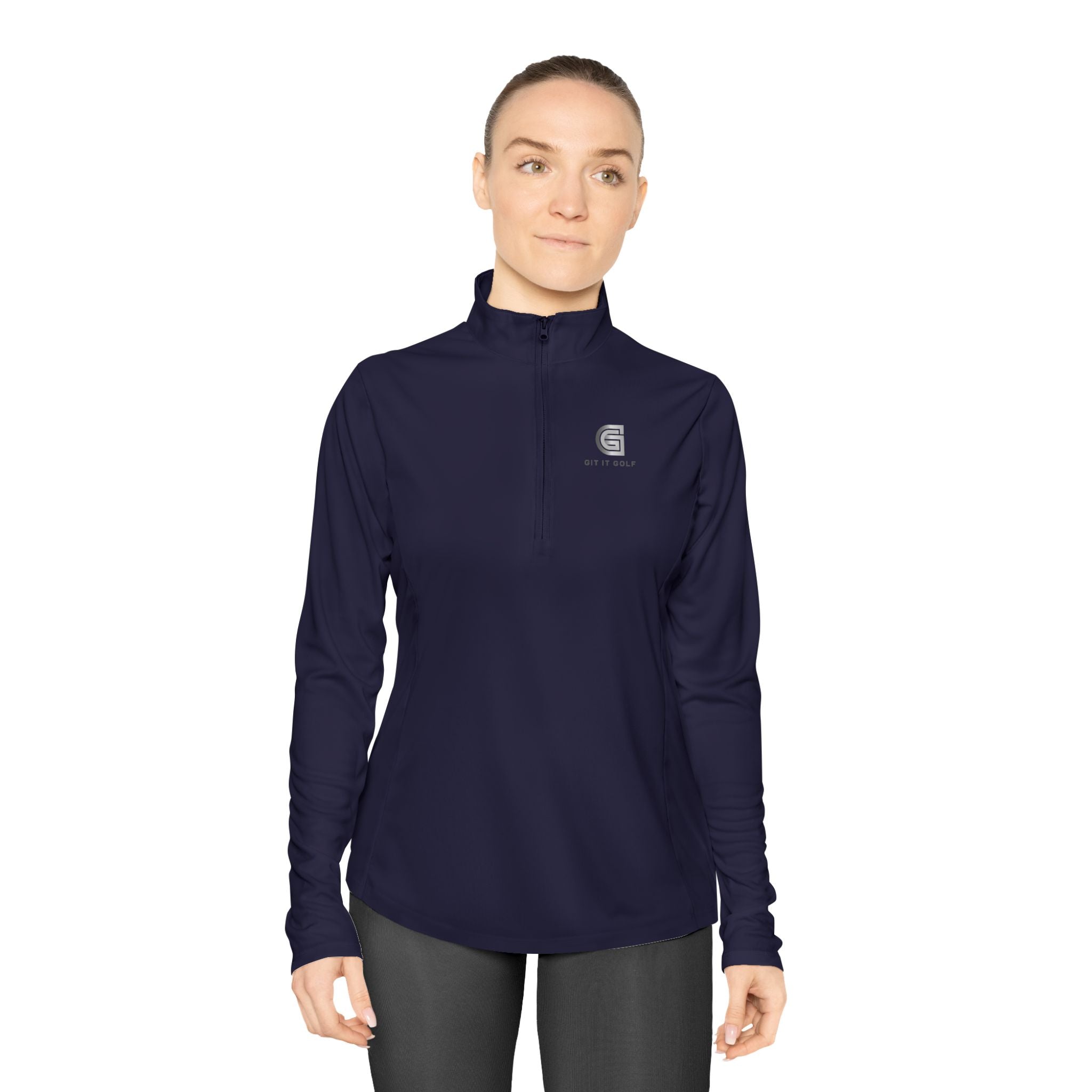 Ladies Quarter-Zip Pullover — Golf Performance Half-Zip with 'Git It Golf' Logo