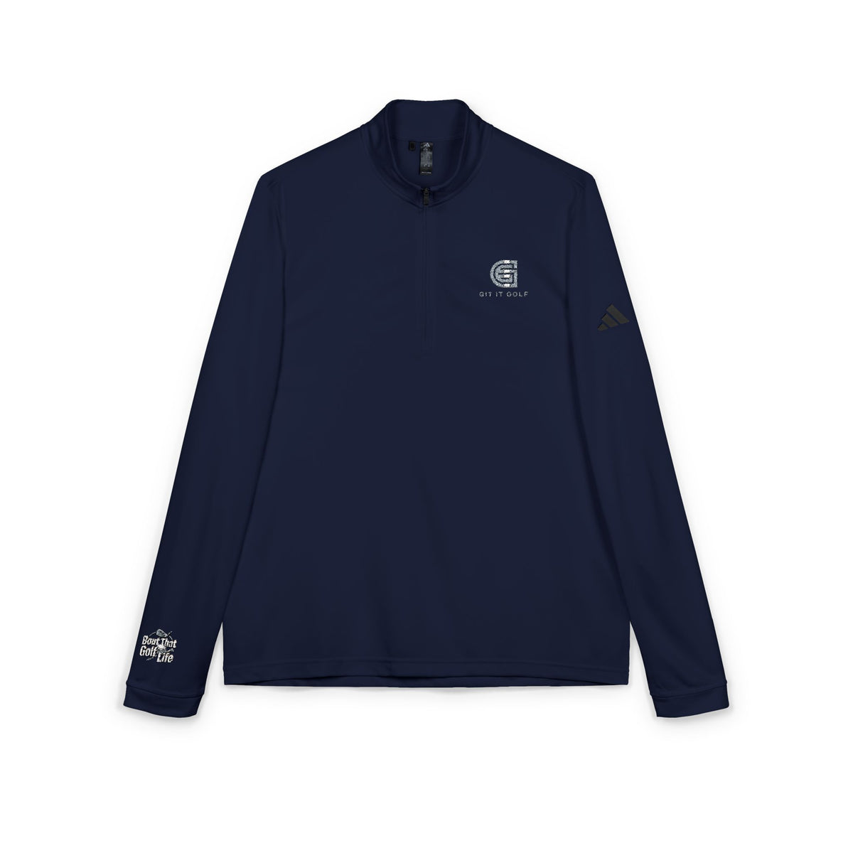 Embroidered Quarter‑Zip Pullover