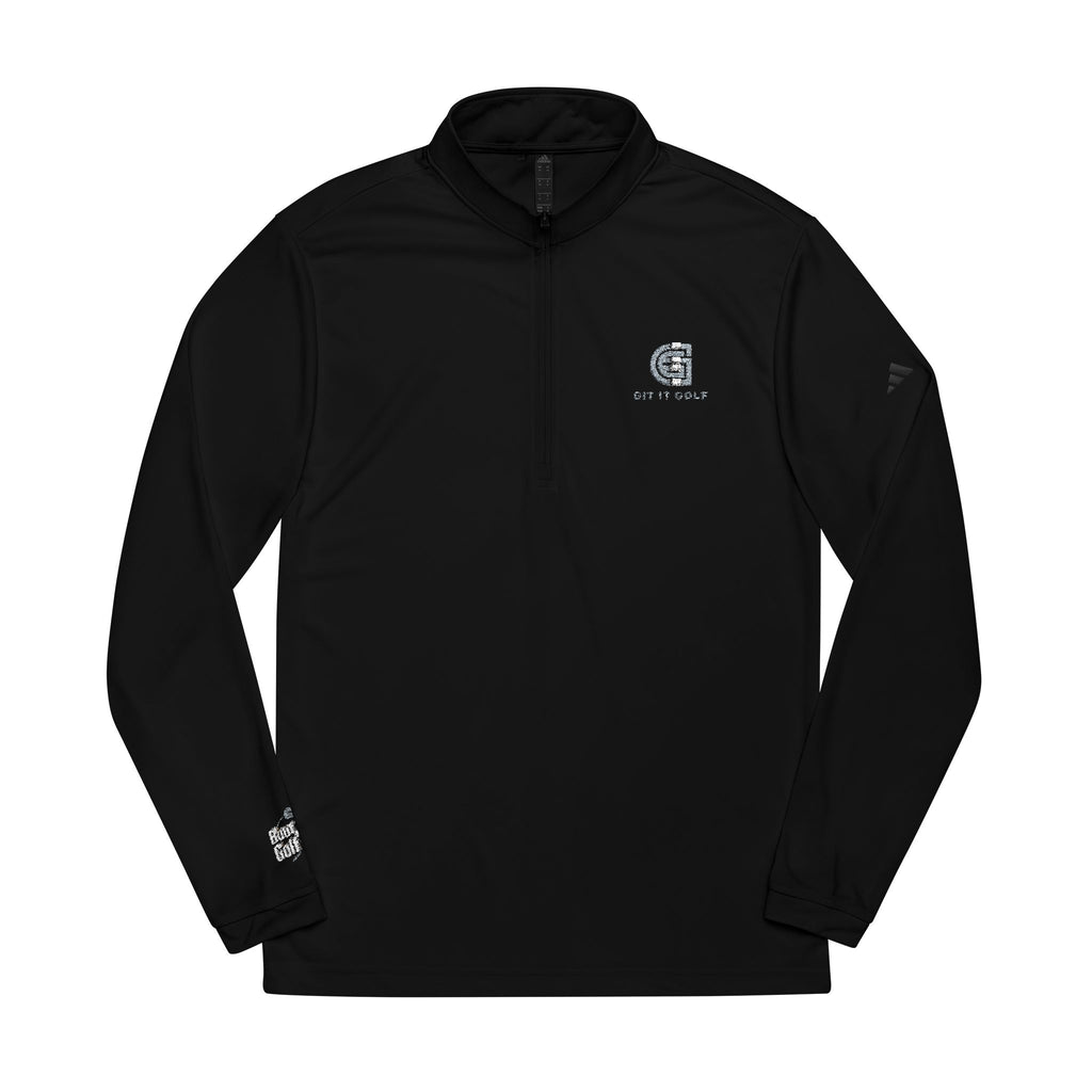 Embroidered Quarter‑Zip Pullover