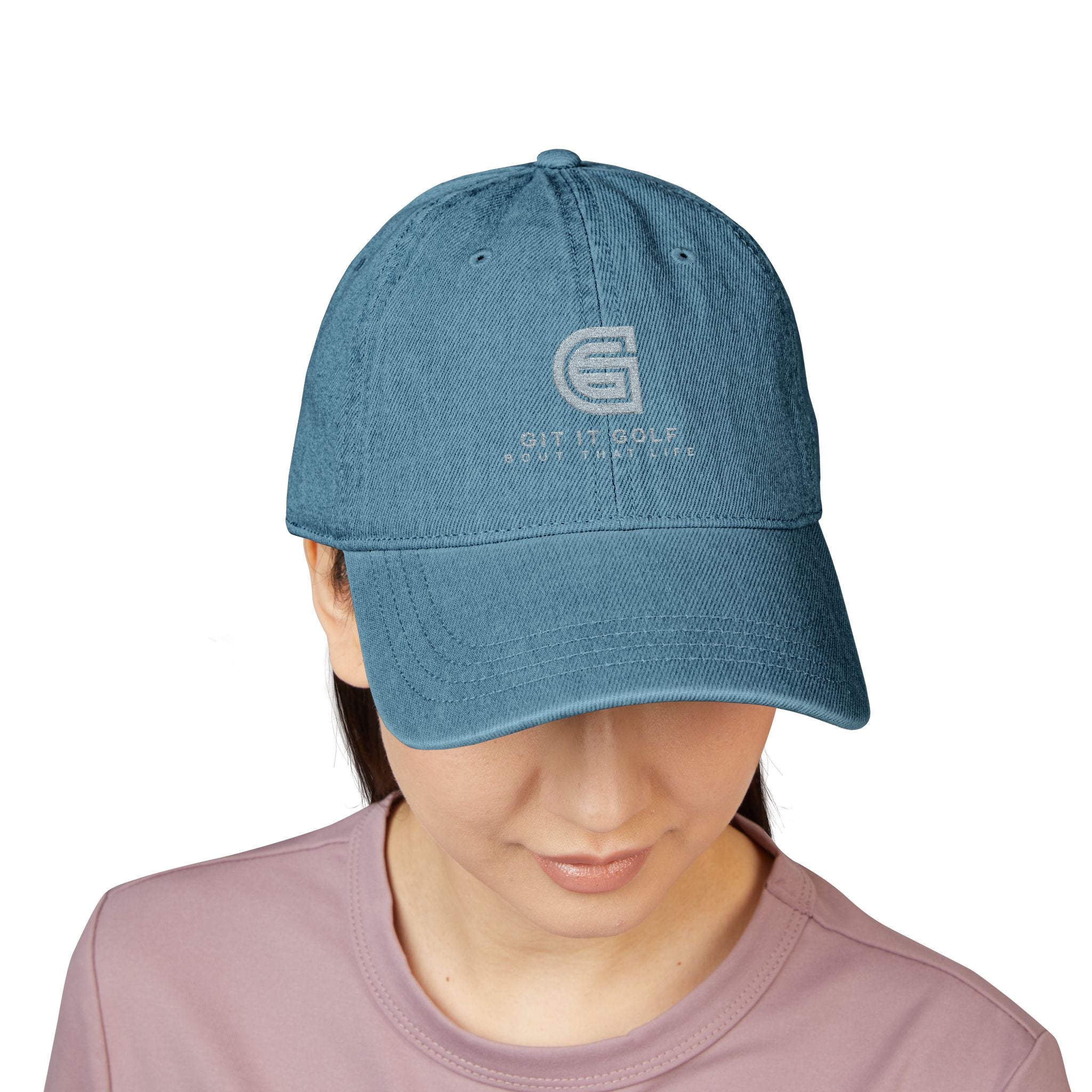 Golf Embroidered Denim Hat | Casual Outdoor Accessory | Gift for Golf Lovers, Sports Cap, Summer Hat, Adjustable Fit, Great for Events