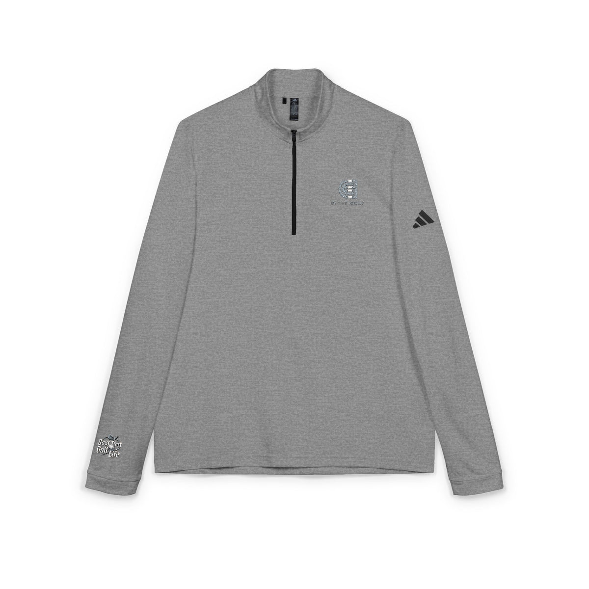 Embroidered Quarter‑Zip Pullover