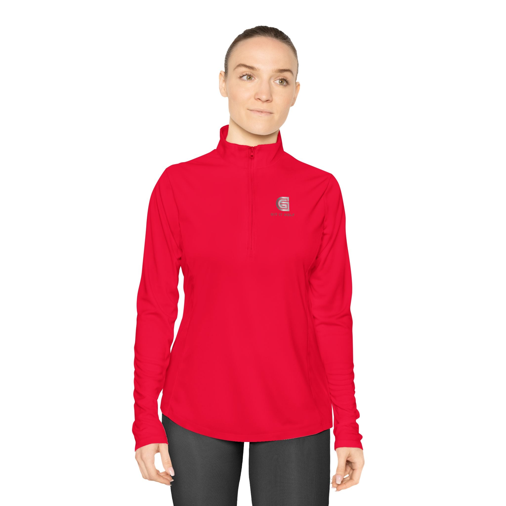 Ladies Quarter-Zip Pullover — Golf Performance Half-Zip with 'Git It Golf' Logo