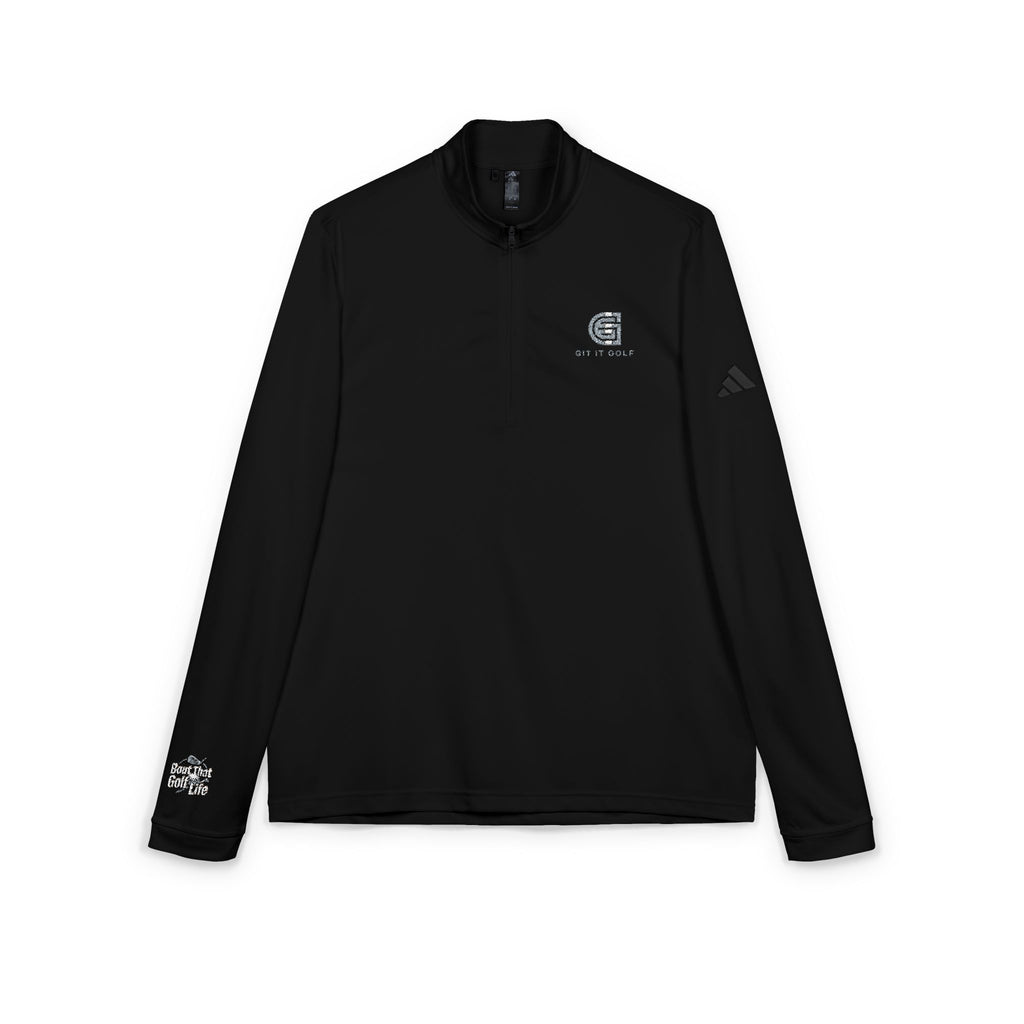 Embroidered Quarter‑Zip Pullover