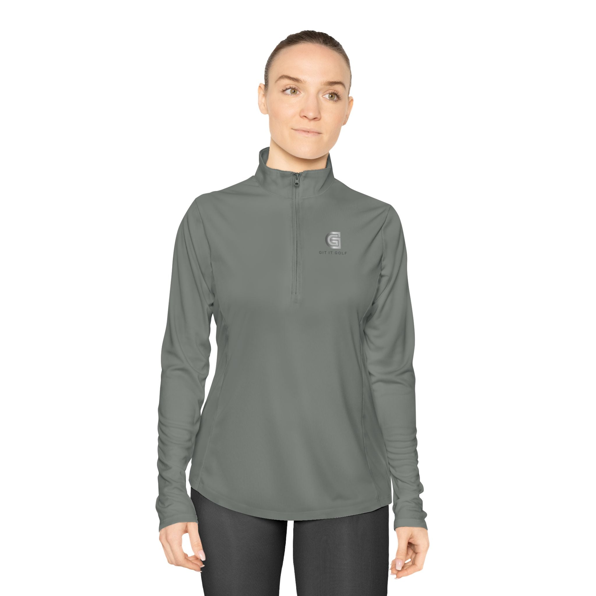 Ladies Quarter-Zip Pullover — Golf Performance Half-Zip with 'Git It Golf' Logo