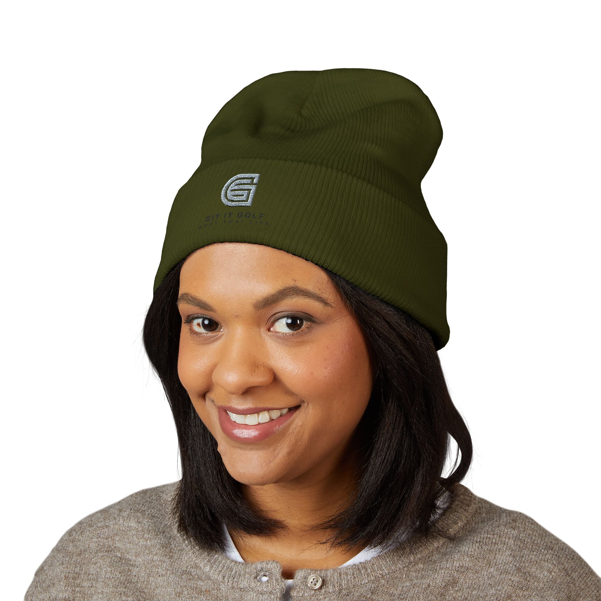 Golf Embroidered Cuffed Beanie — "Git It Golf" Logo Winter Hat