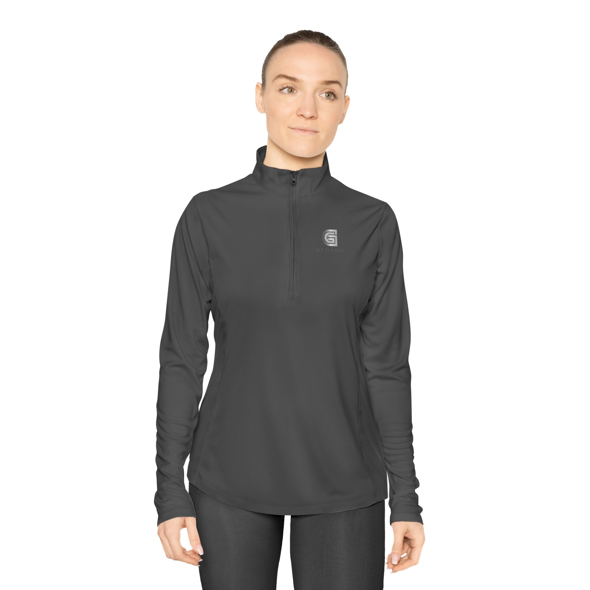 Ladies Quarter-Zip Pullover — Golf Performance Half-Zip with 'Git It Golf' Logo