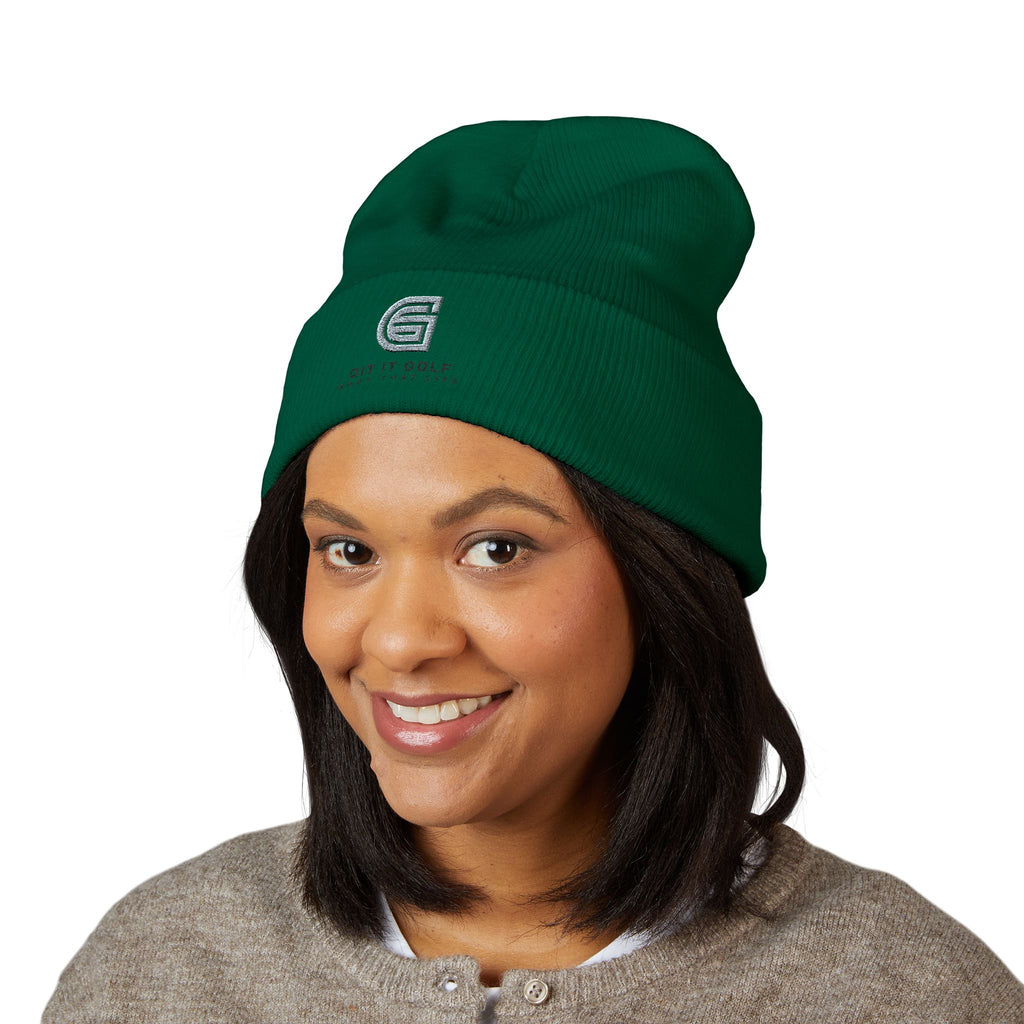 Golf Embroidered Cuffed Beanie — "Git It Golf" Logo Winter Hat