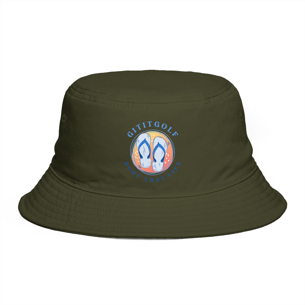 Bucket Hat — 'Gittigolf' Flip-Flop Logo Sun Bucket Hat