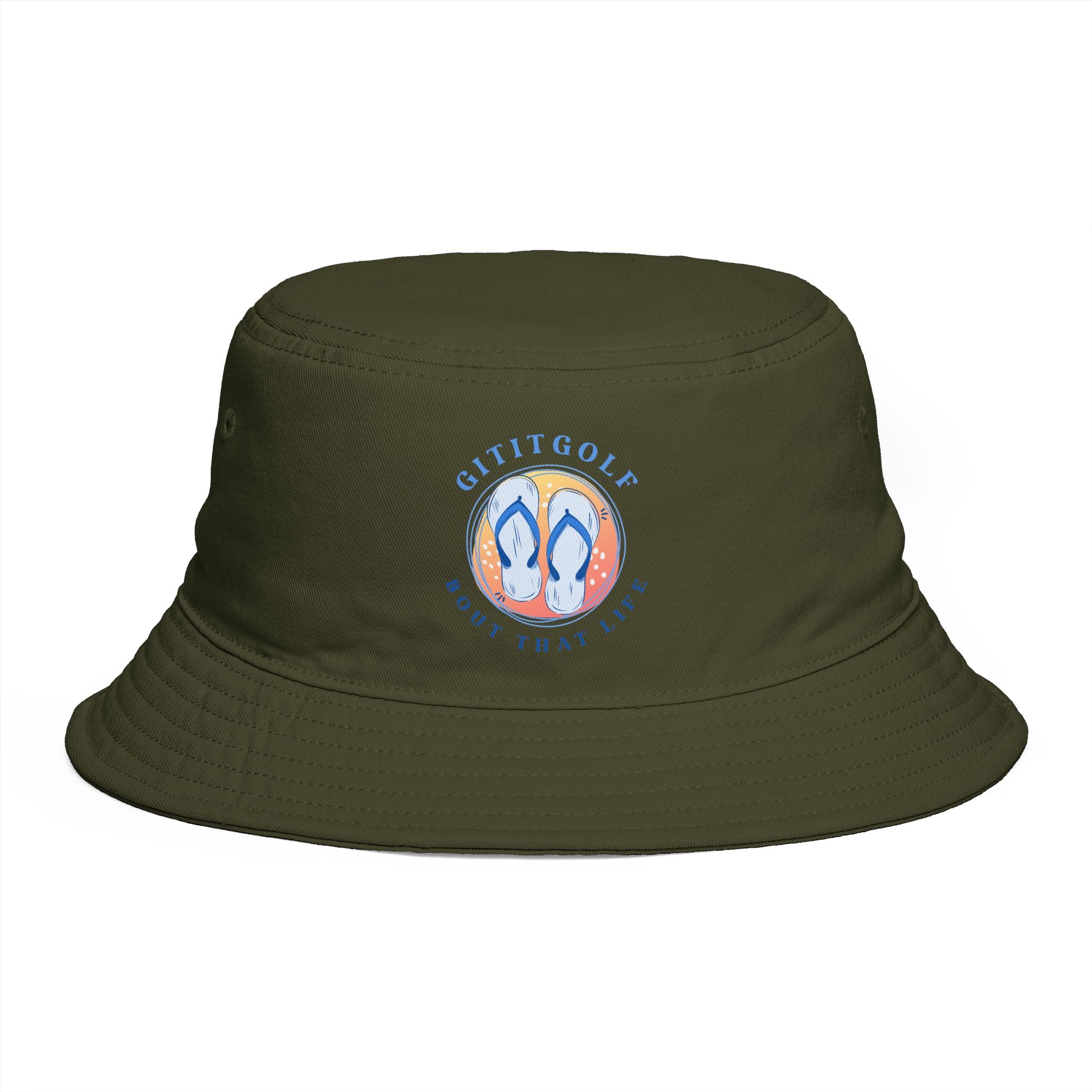 Bucket Hat — 'Gittigolf' Flip-Flop Logo Sun Bucket Hat