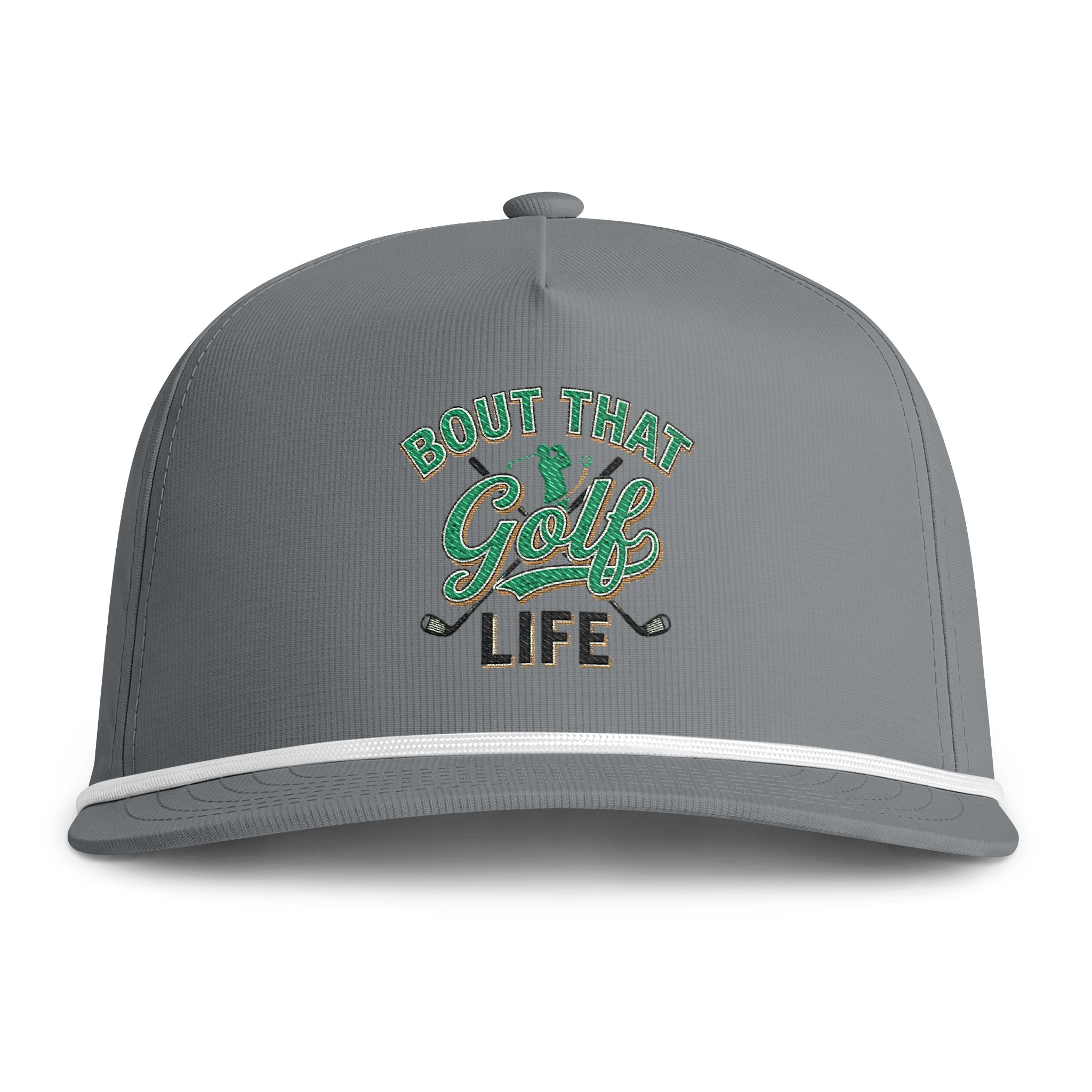 Golf Life Rope Cap — "Bout That Golf Life" Embroidered Sunwashed Hat
