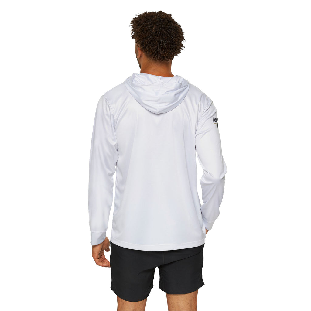 Men's Sports Warmup Hoodie — 'Day at Sea' Nautical Shell Logo