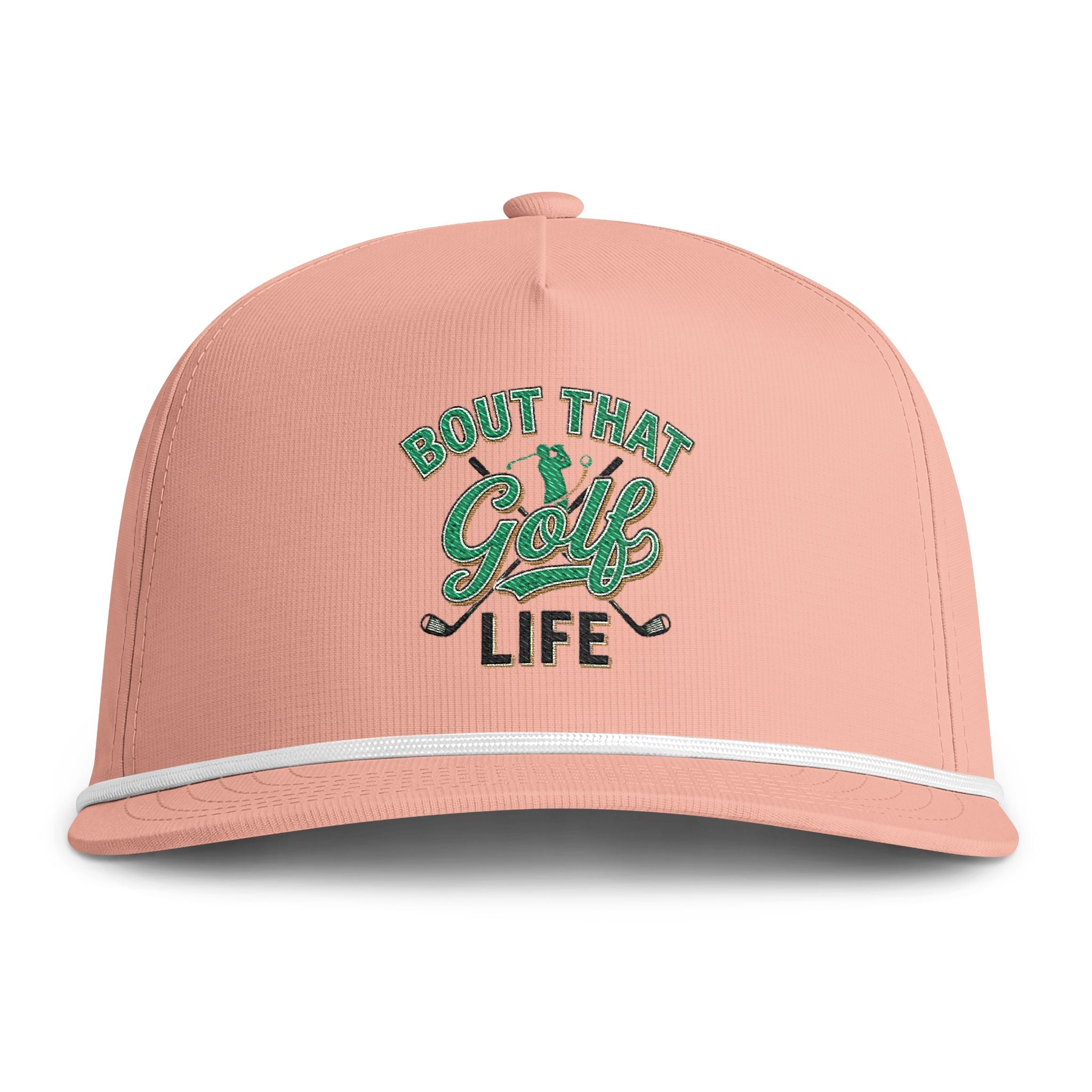 Golf Life Rope Cap — "Bout That Golf Life" Embroidered Sunwashed Hat